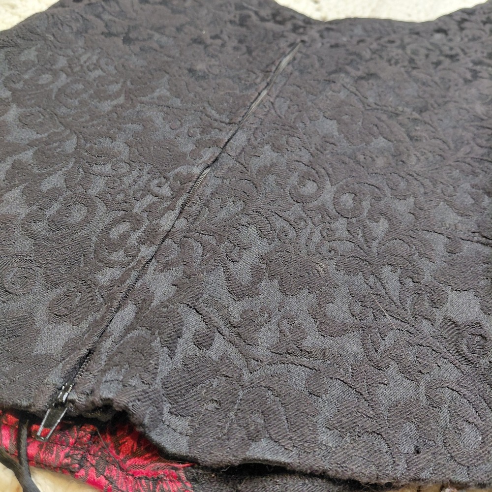 Vtg Charlotte Russe Corset Shirt Red Black Lace Up Front‎ Zip Back Goth Vamp Y2K - Picture 8 of 8